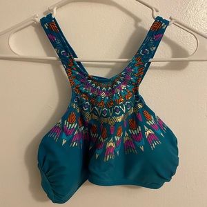 Patterned Blue Bathing Suit Top